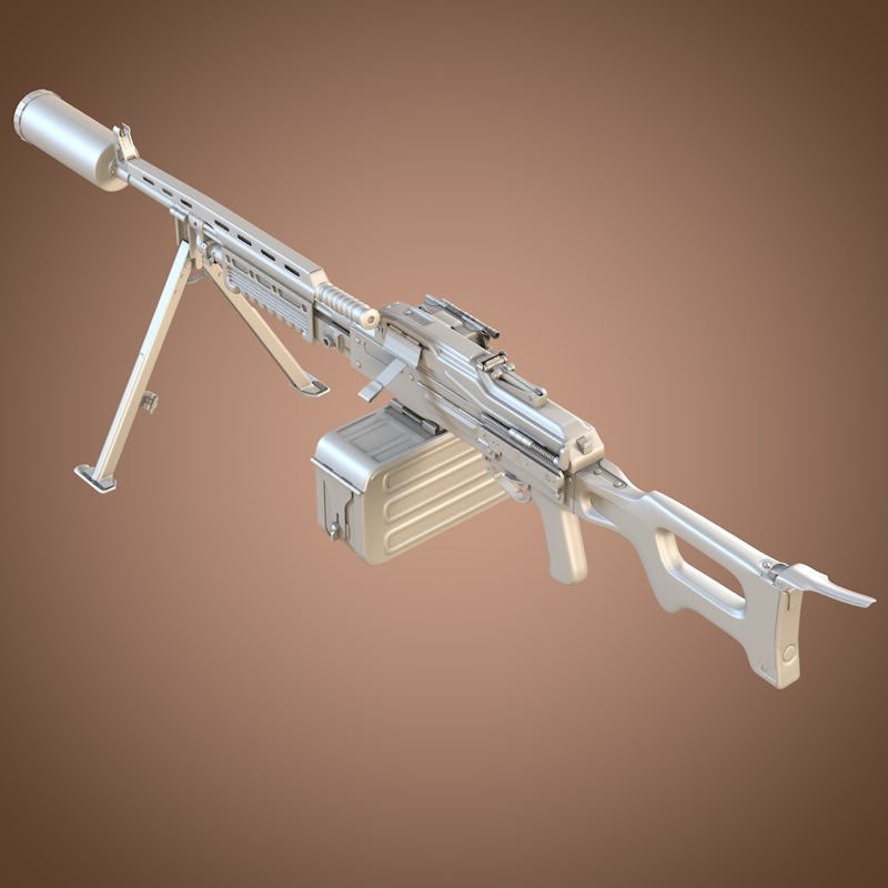 Kalashnikov Barsuk AEK-999 Machine Gun 3D model_10