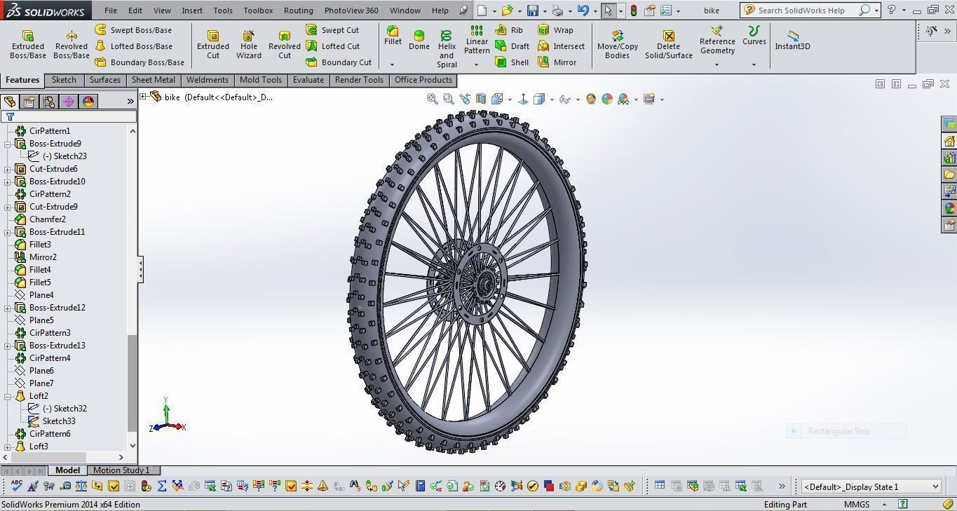 Bicycle Wheel Free 3D model_3