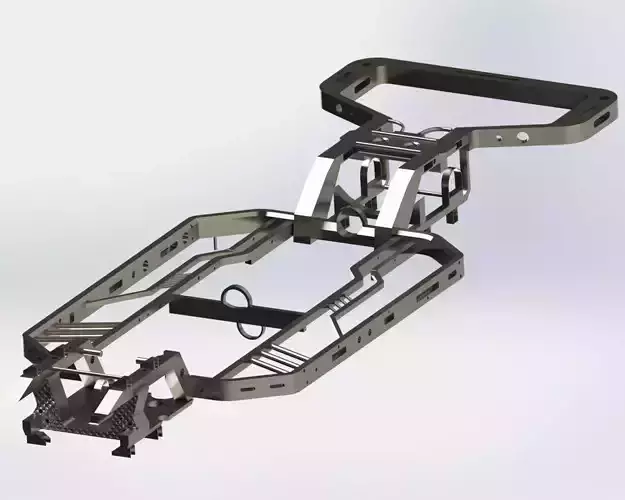 Chassis bike frame with wheels and handlebars