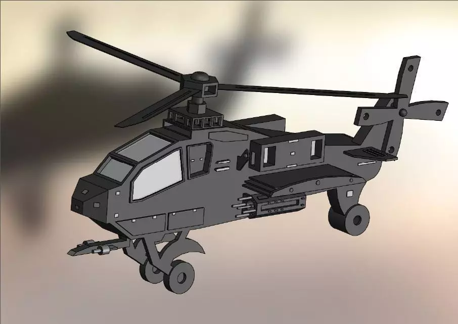 Helicopter military Free 3D model