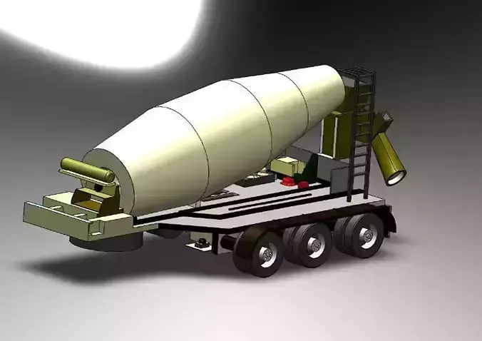 Mixers cement mixer on trailer Free 3D model