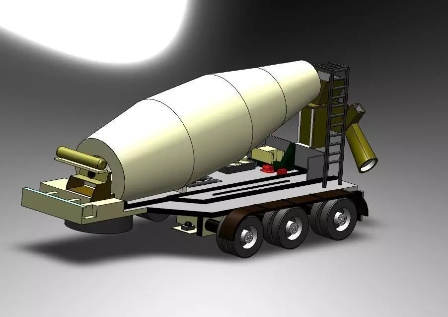 Mixers cement mixer on trailer Free 3D model