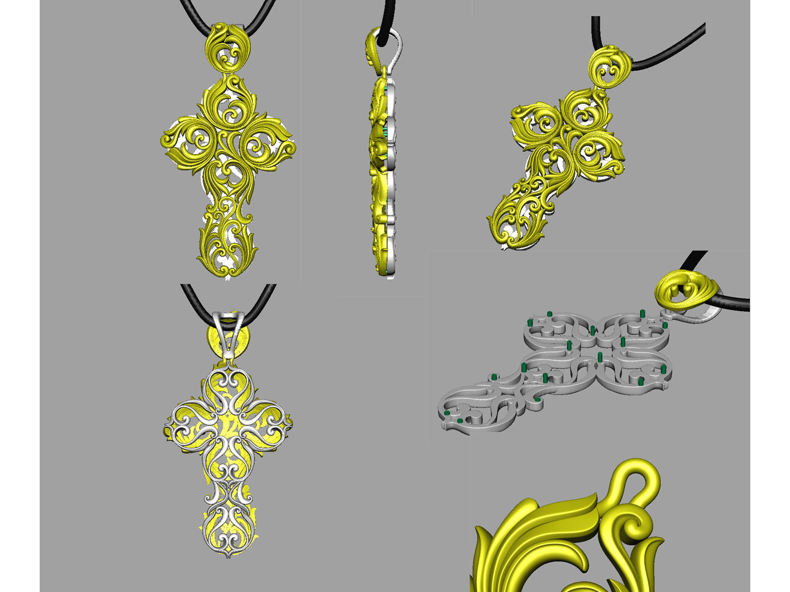 Stylized cross 0159 3D print model_7