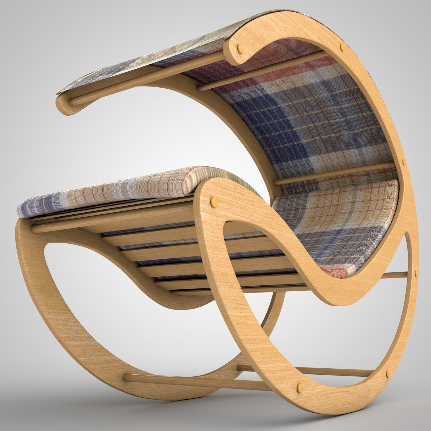 Deck chair 3D model_2