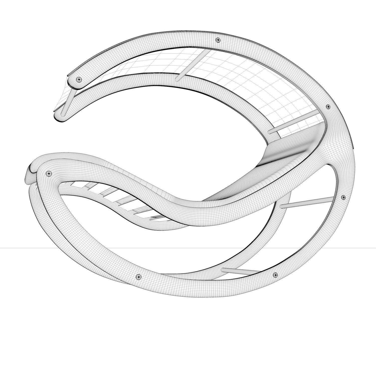 Deck chair 3D model_3