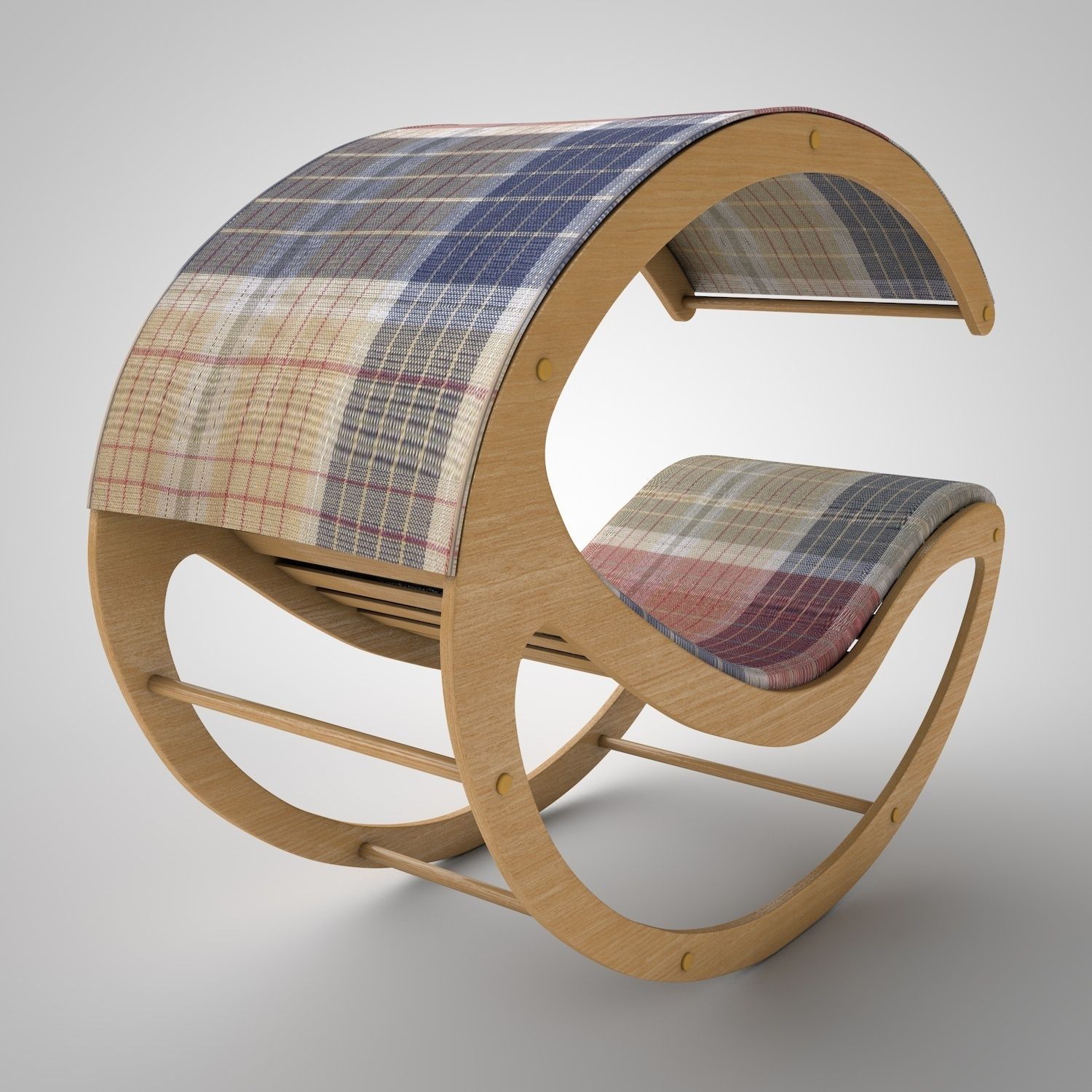 Deck chair 3D model_0