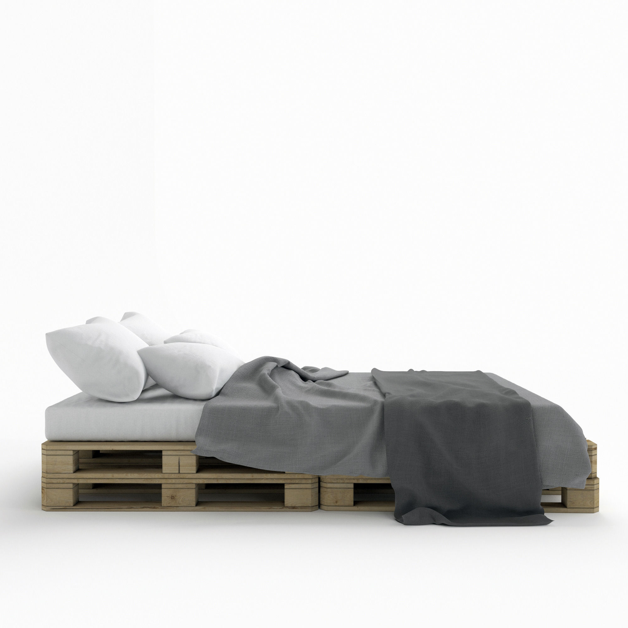 Pallete bed Free 3D model_8