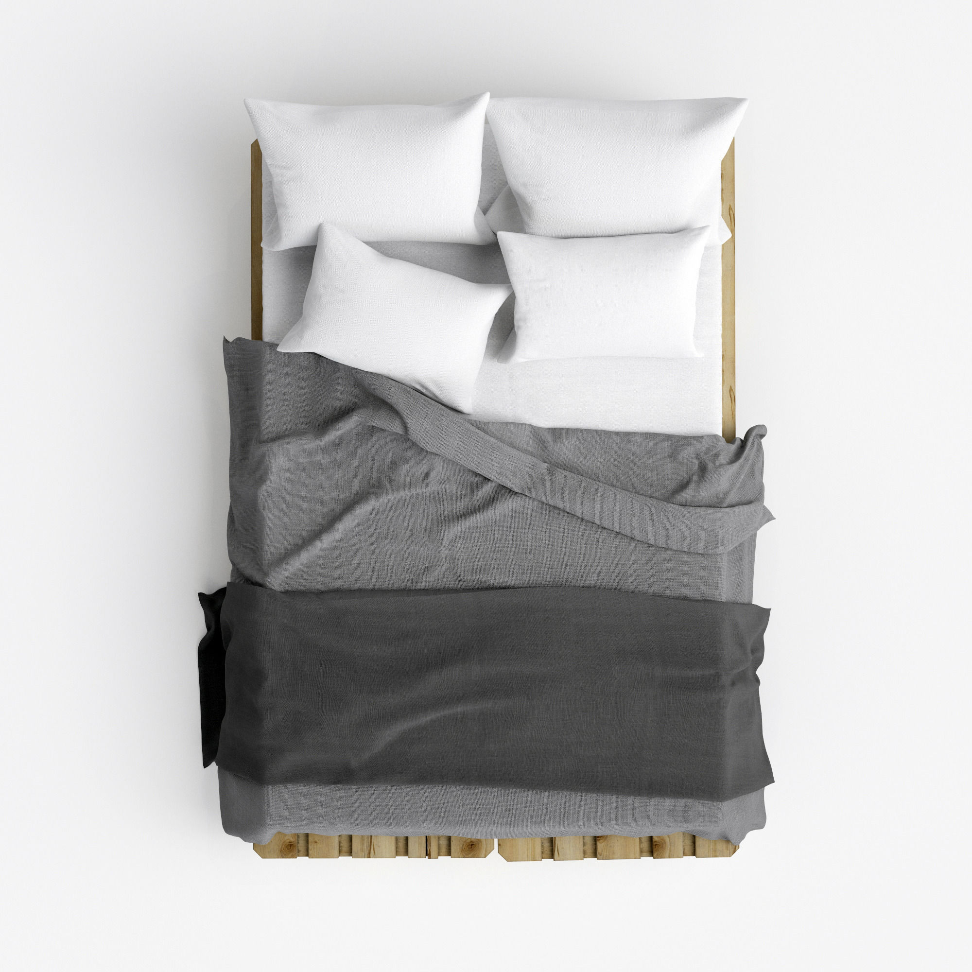 Pallete bed Free 3D model_6