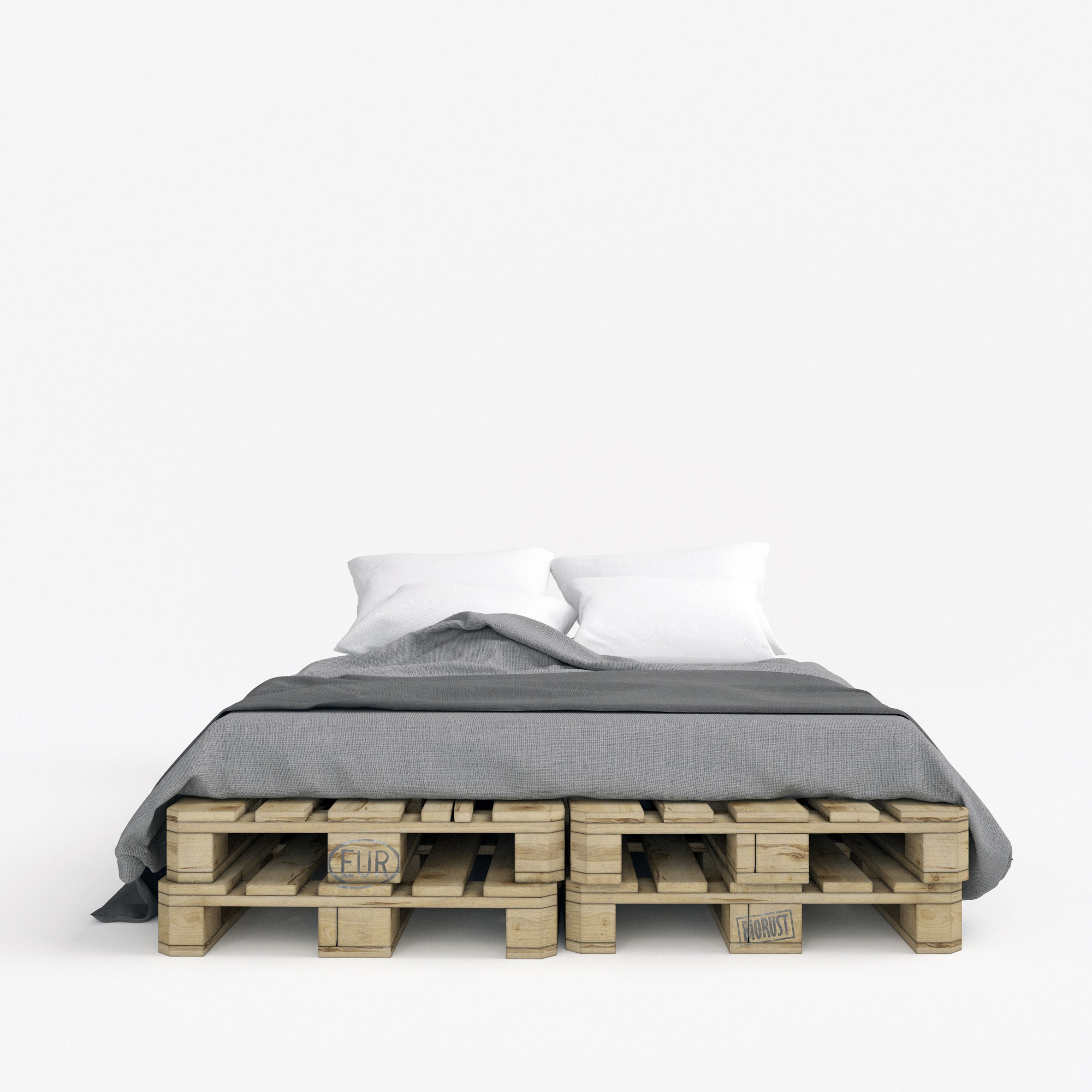 Pallete bed Free 3D model_3