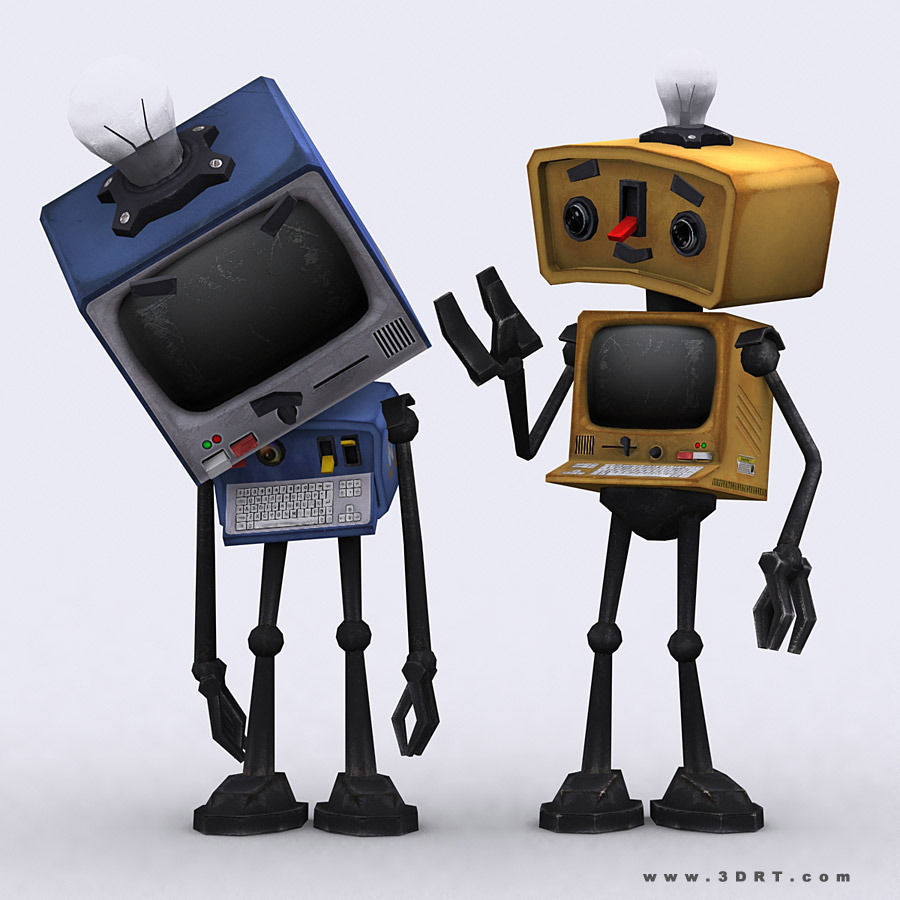 3DRT-Infobots tv robots Low-poly 3D model_6