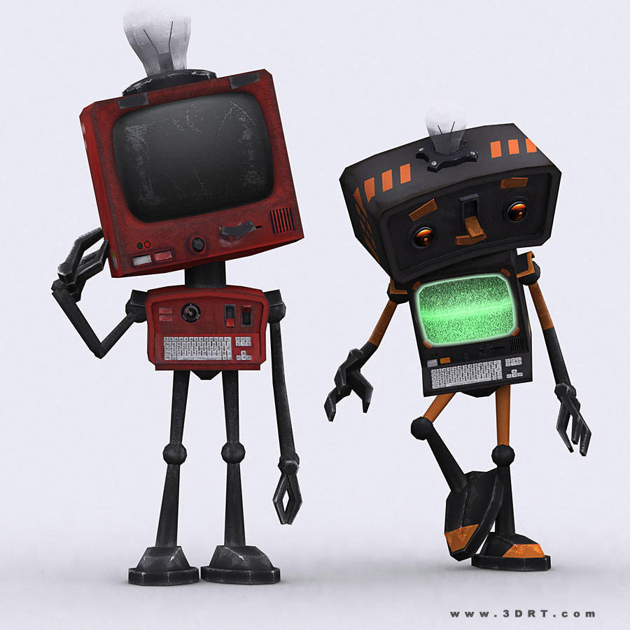 3DRT-Infobots tv robots Low-poly 3D model_3