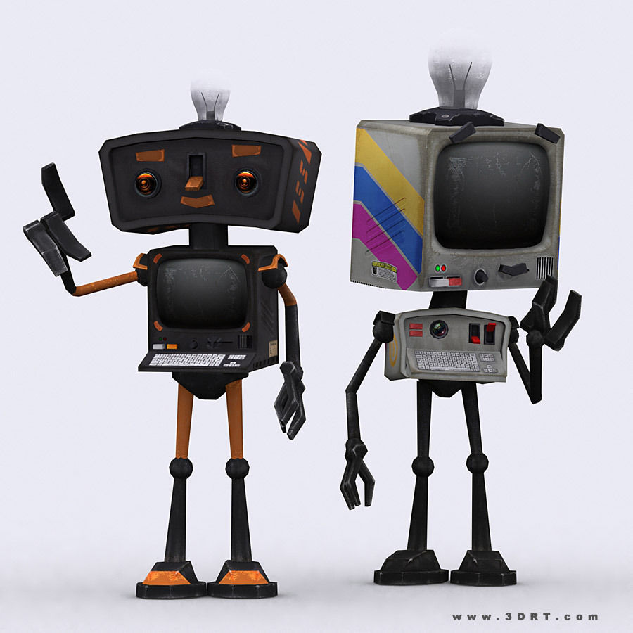 3DRT-Infobots tv robots Low-poly 3D model_2