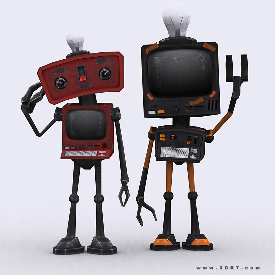 3DRT-Infobots tv robots Low-poly 3D model_4