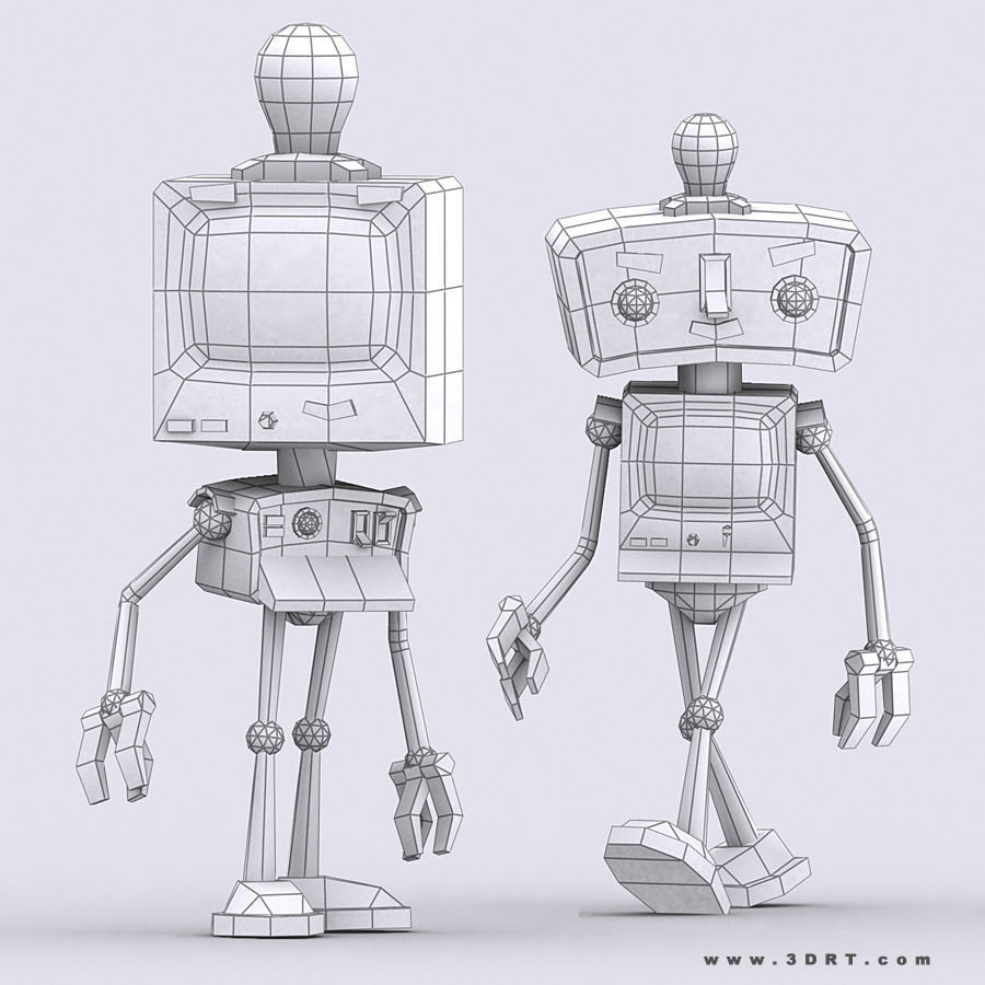 3DRT-Infobots tv robots Low-poly 3D model_5