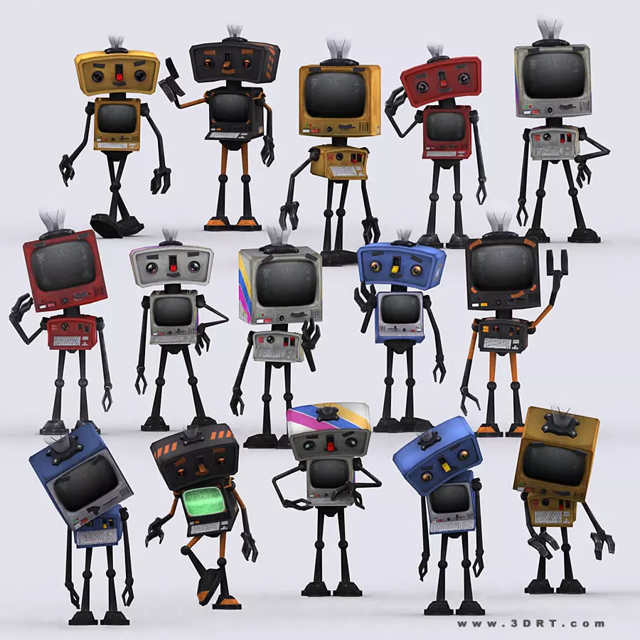 3DRT-Infobots tv robots Low-poly 3D model_0
