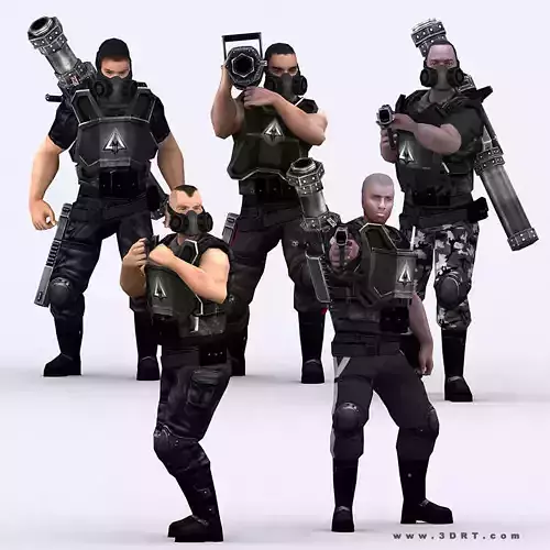 3DRT - Heavy Troopers Low-poly 3D model