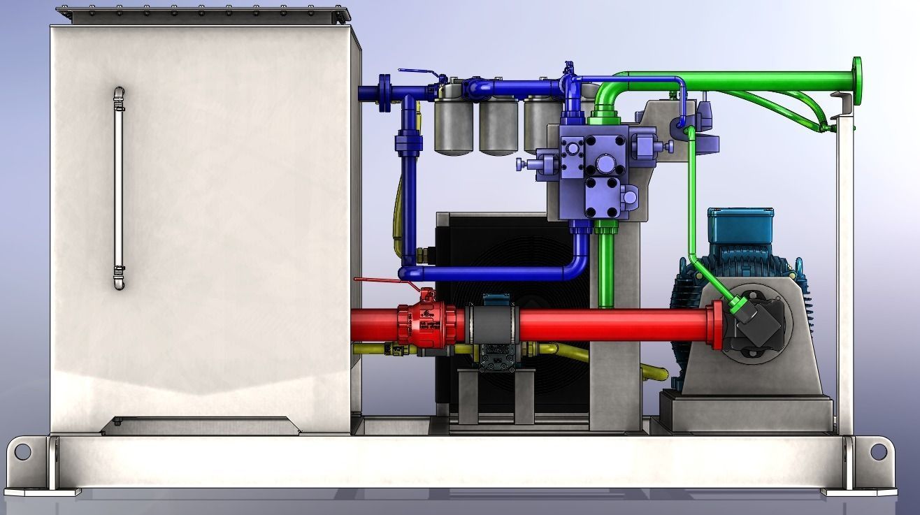 Hydraulic Power Unit free 3D model CGTrader