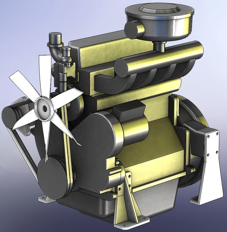 Tractor Diesel Engine 4105T Free 3D model_0