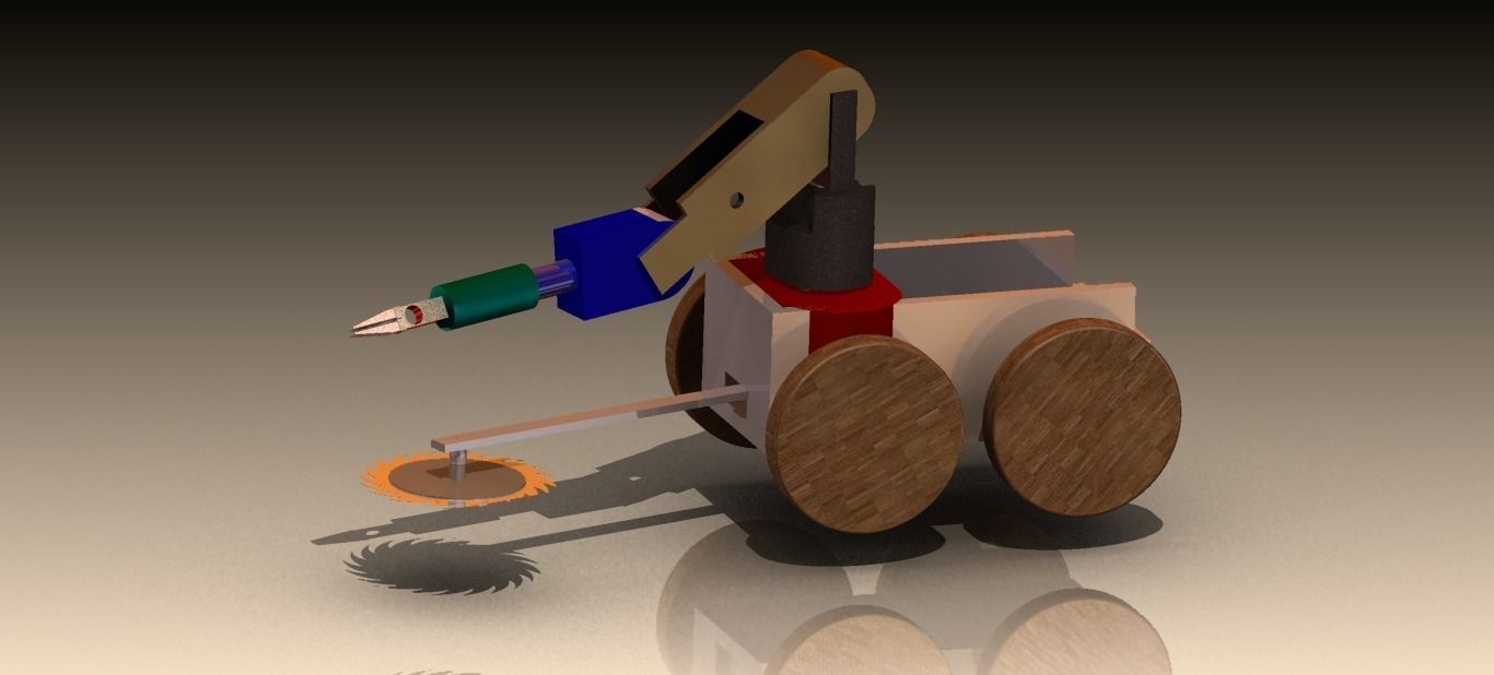 Robotic manipulator with cutter Free 3D model