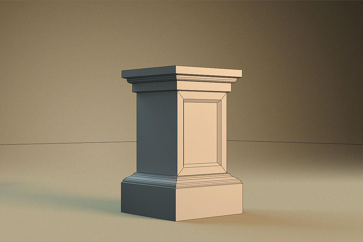 Pedestal 2 concrete column Free low-poly 3D model_6
