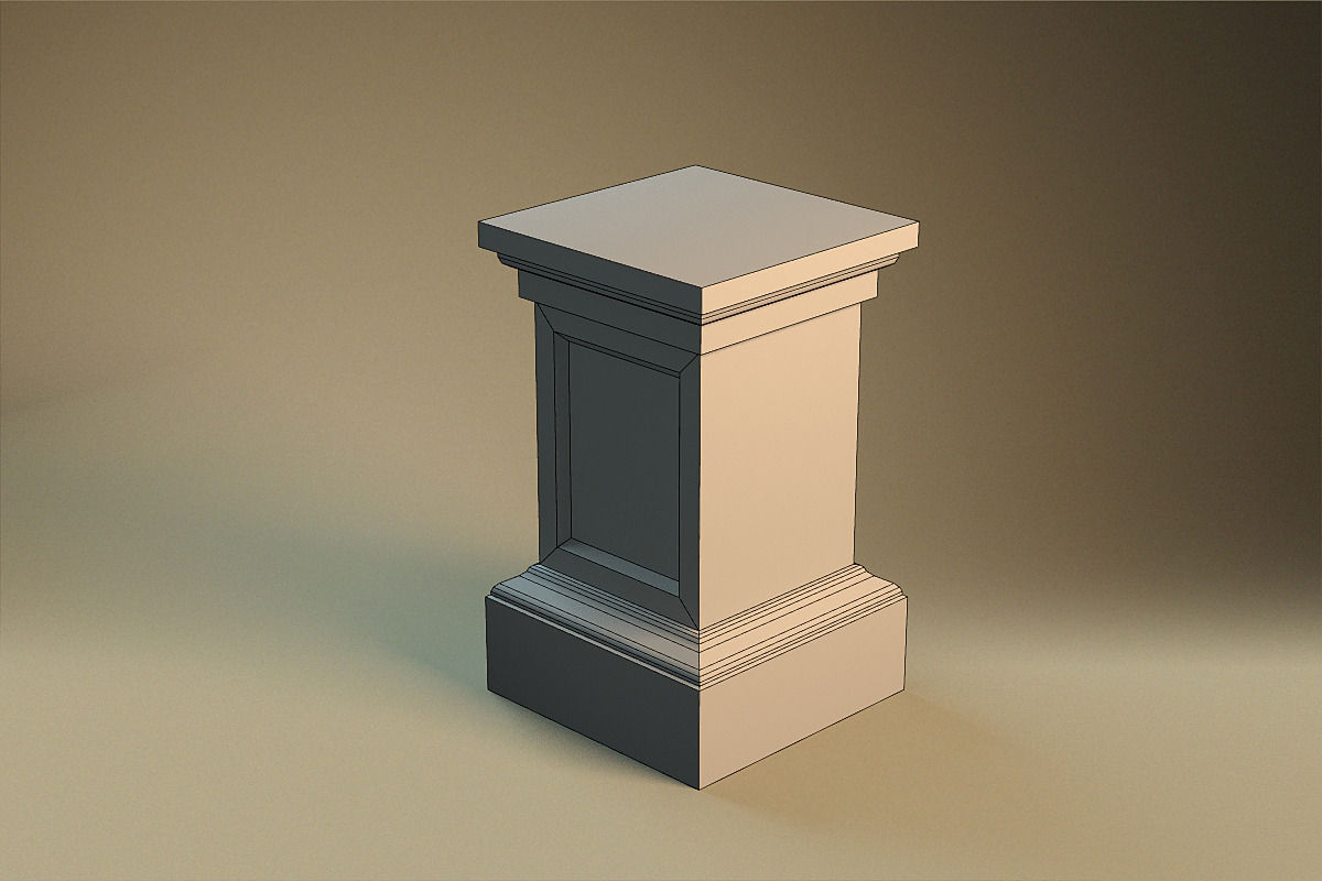 Pedestal 2 concrete column Free low-poly 3D model_7