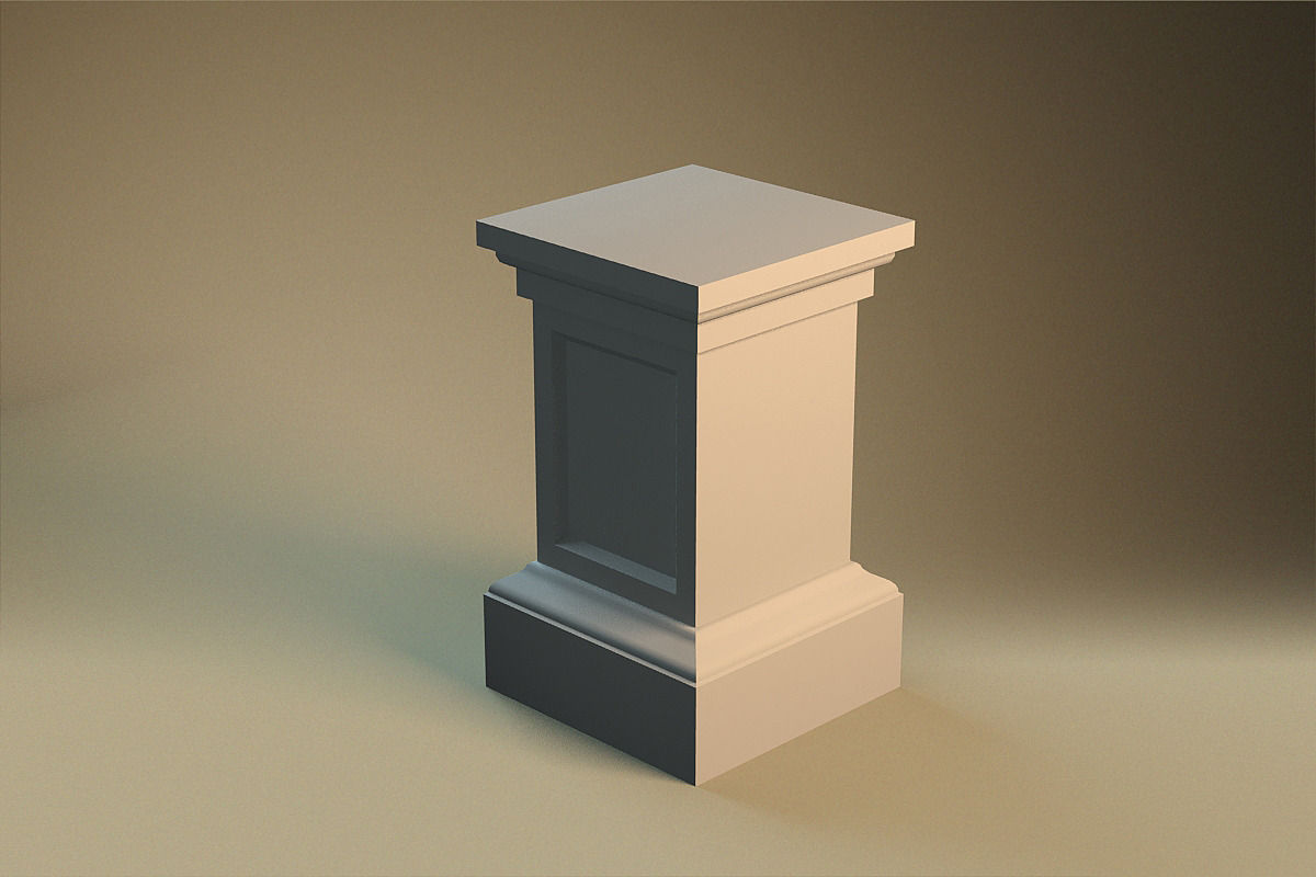 Pedestal 2 concrete column Free low-poly 3D model_5