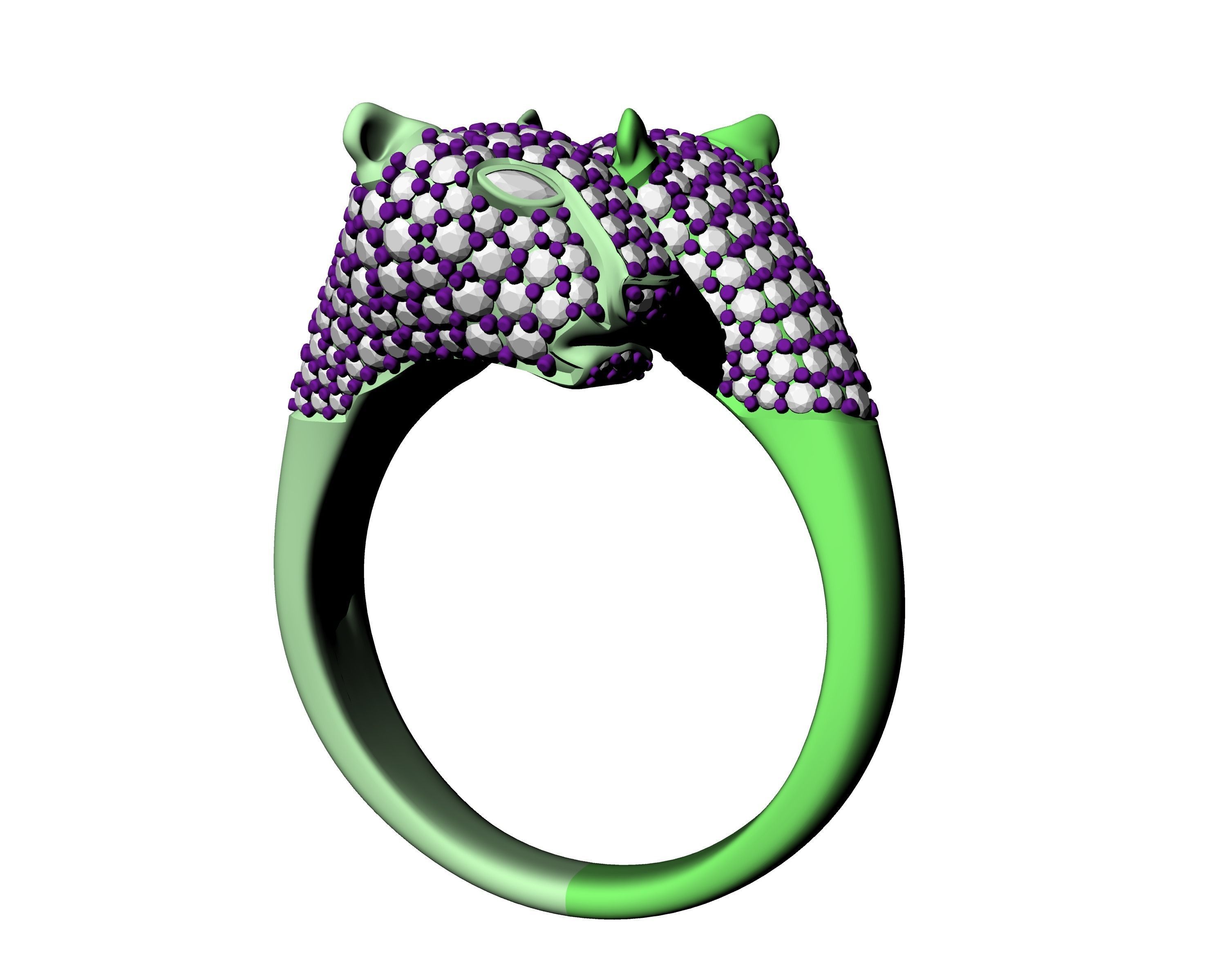 Twin Leopard Ring 3D print model_5