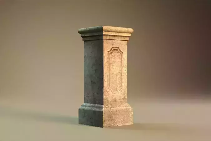 Pedestal1 stone column Low-poly 3D model