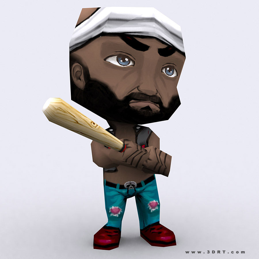 3DRT -  Chibii People Males Low-poly 3D model_9