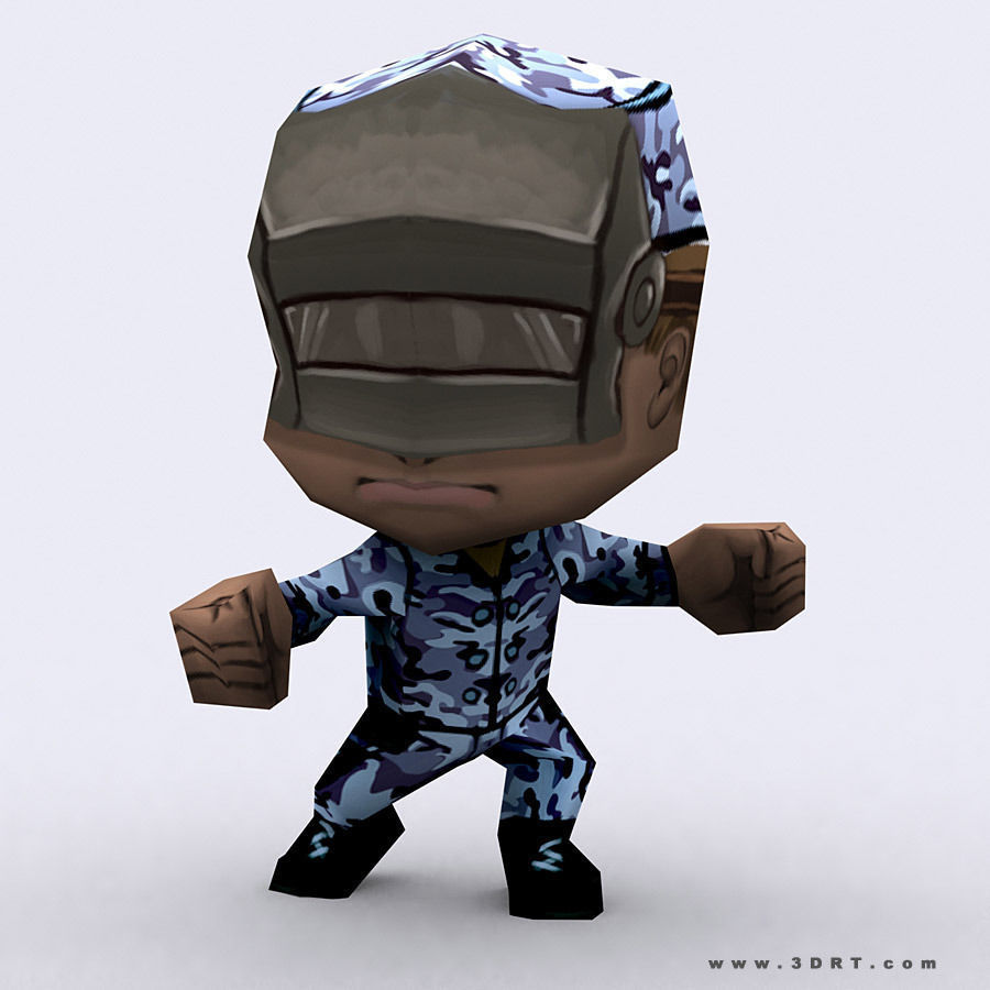 3DRT -  Chibii People Males Low-poly 3D model_29
