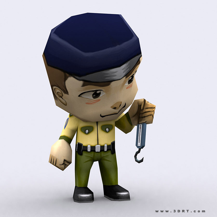 3DRT -  Chibii People Males Low-poly 3D model_28