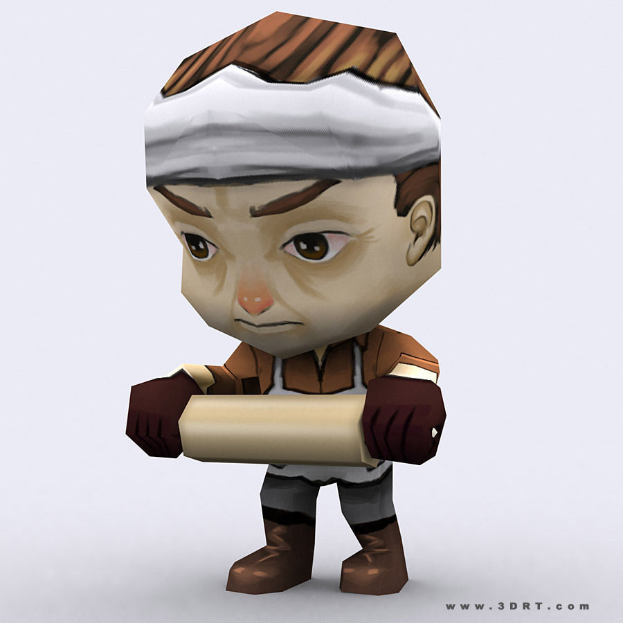 3DRT -  Chibii People Males Low-poly 3D model_7