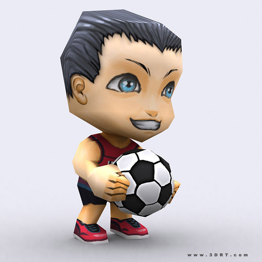 3DRT -  Chibii People Males Low-poly 3D model_25