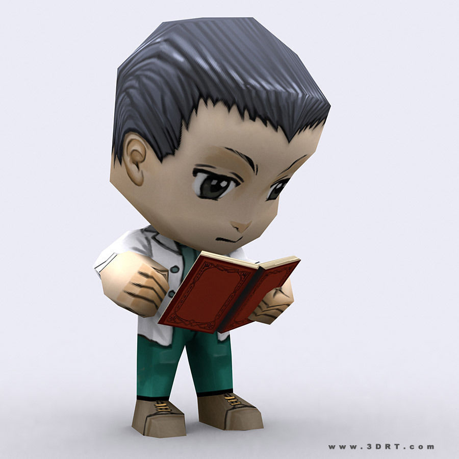 3DRT -  Chibii People Males Low-poly 3D model_15