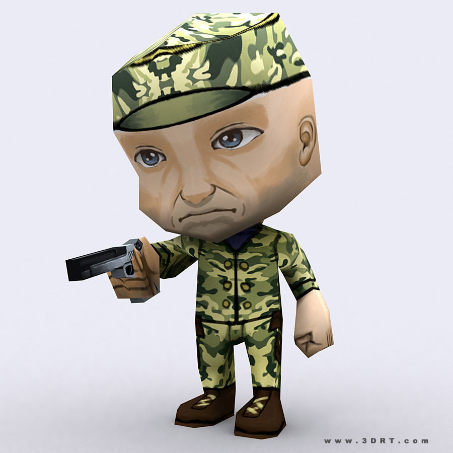 3DRT -  Chibii People Males Low-poly 3D model_6