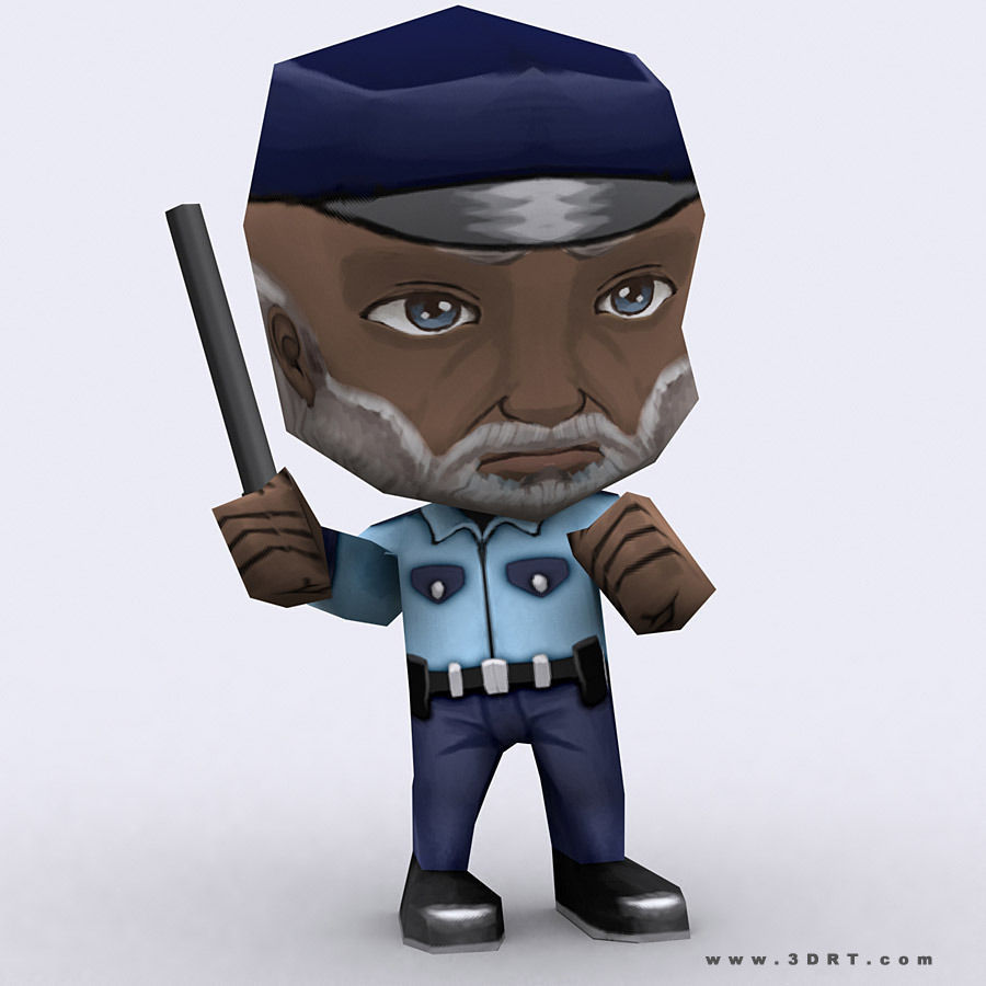 3DRT -  Chibii People Males Low-poly 3D model_4