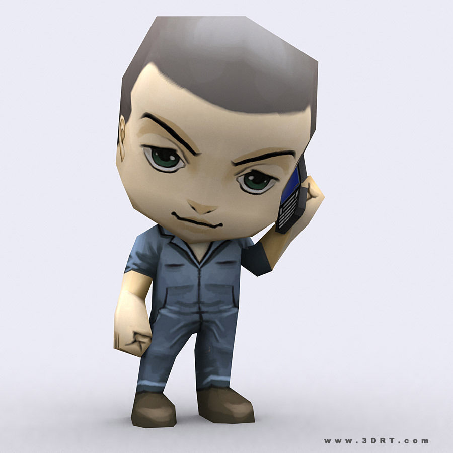3DRT -  Chibii People Males Low-poly 3D model_18