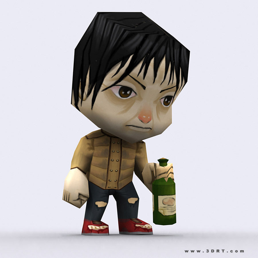 3DRT -  Chibii People Males Low-poly 3D model_31
