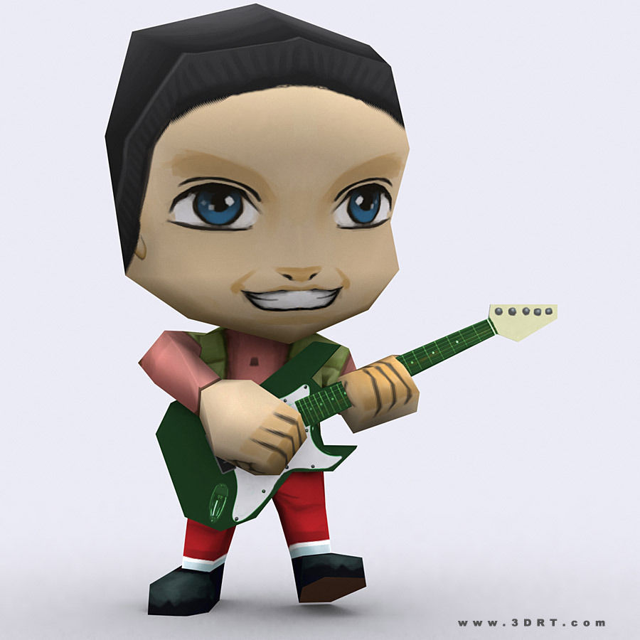 3DRT -  Chibii People Males Low-poly 3D model_22