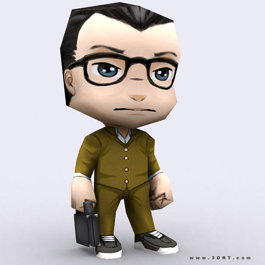 3DRT -  Chibii People Males Low-poly 3D model_21