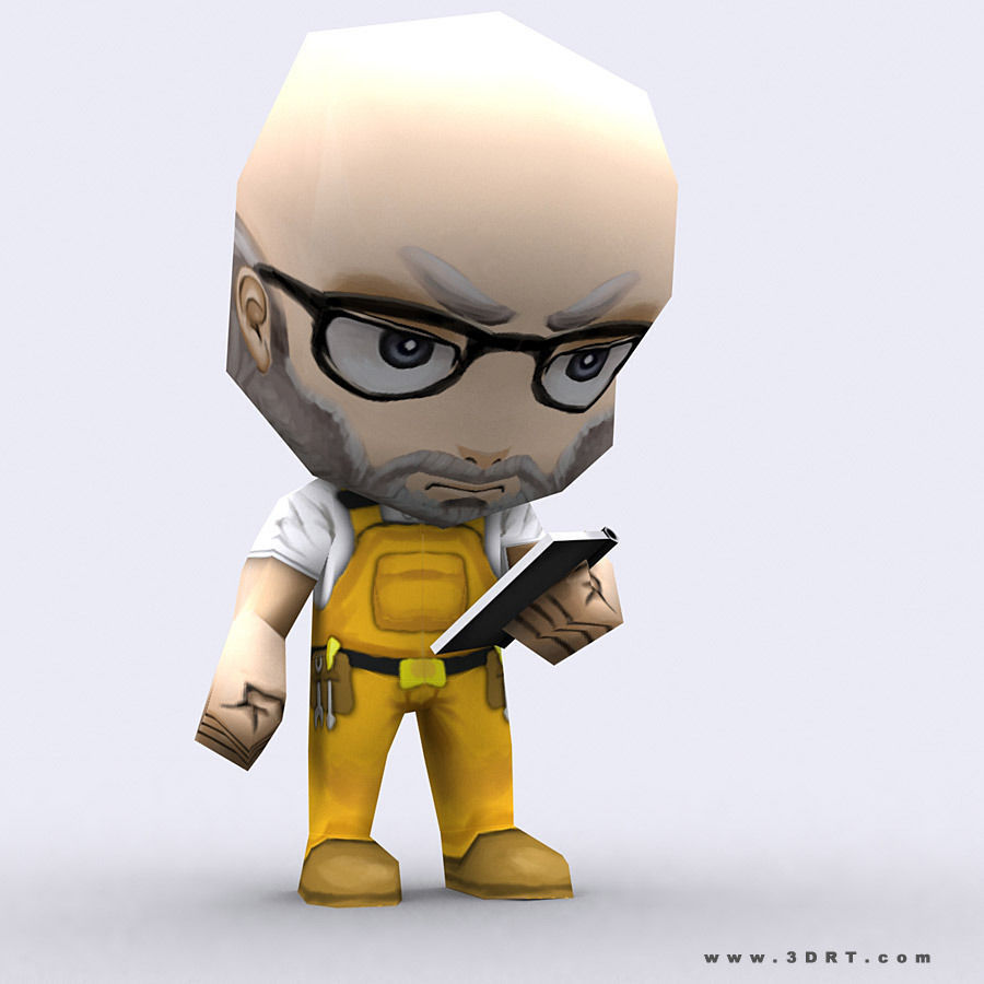 3DRT -  Chibii People Males Low-poly 3D model_16