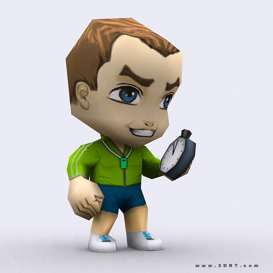 3DRT -  Chibii People Males Low-poly 3D model_27