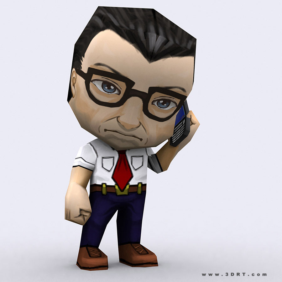 3DRT -  Chibii People Males Low-poly 3D model_5