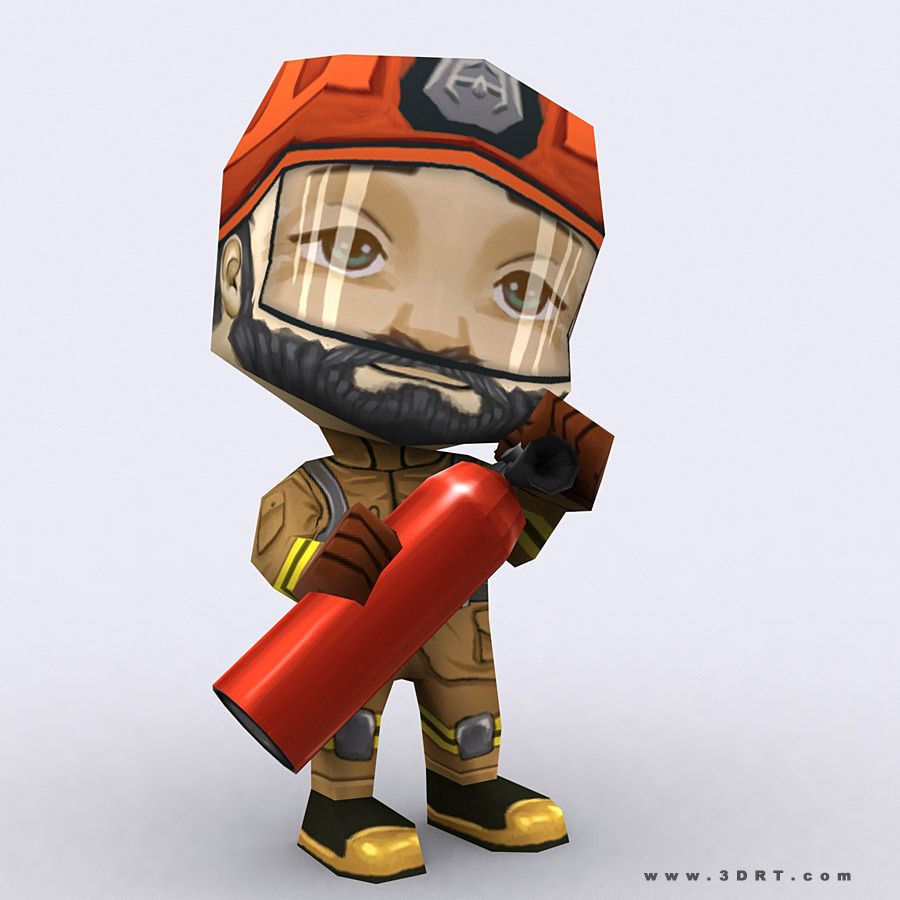3DRT -  Chibii People Males Low-poly 3D model_10