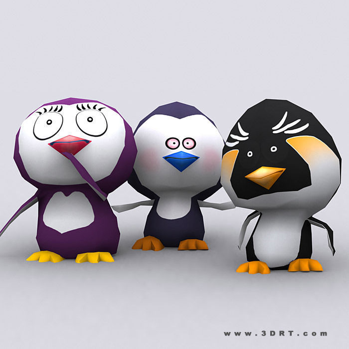3DRT - Eskimo vs Penguins Low-poly 3D model_6