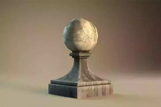Stone ball finial Free low-poly 3D model