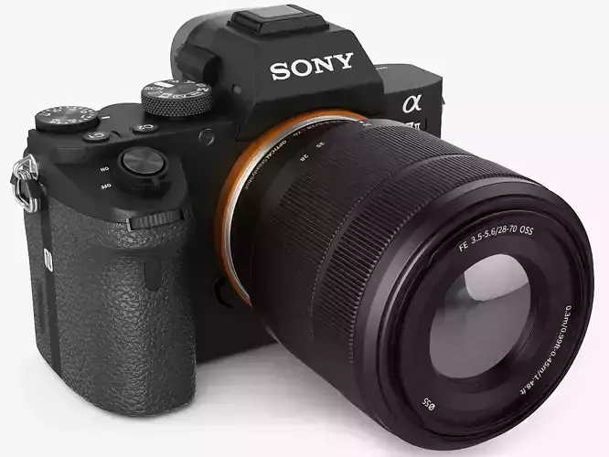 Sony Alpha 7 II with two lenses 3D model