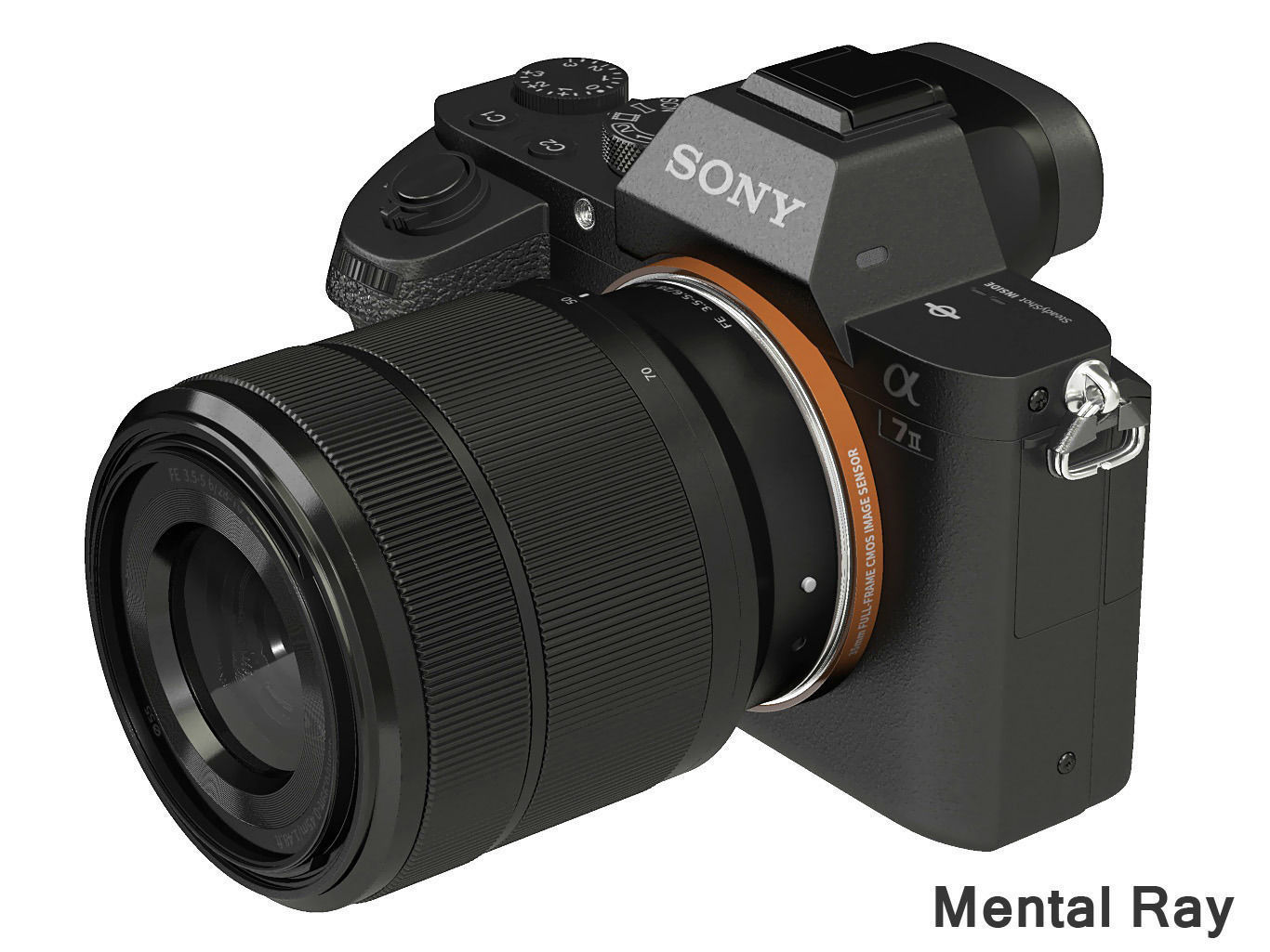 Sony Alpha 7 II with two lenses 3D model_14