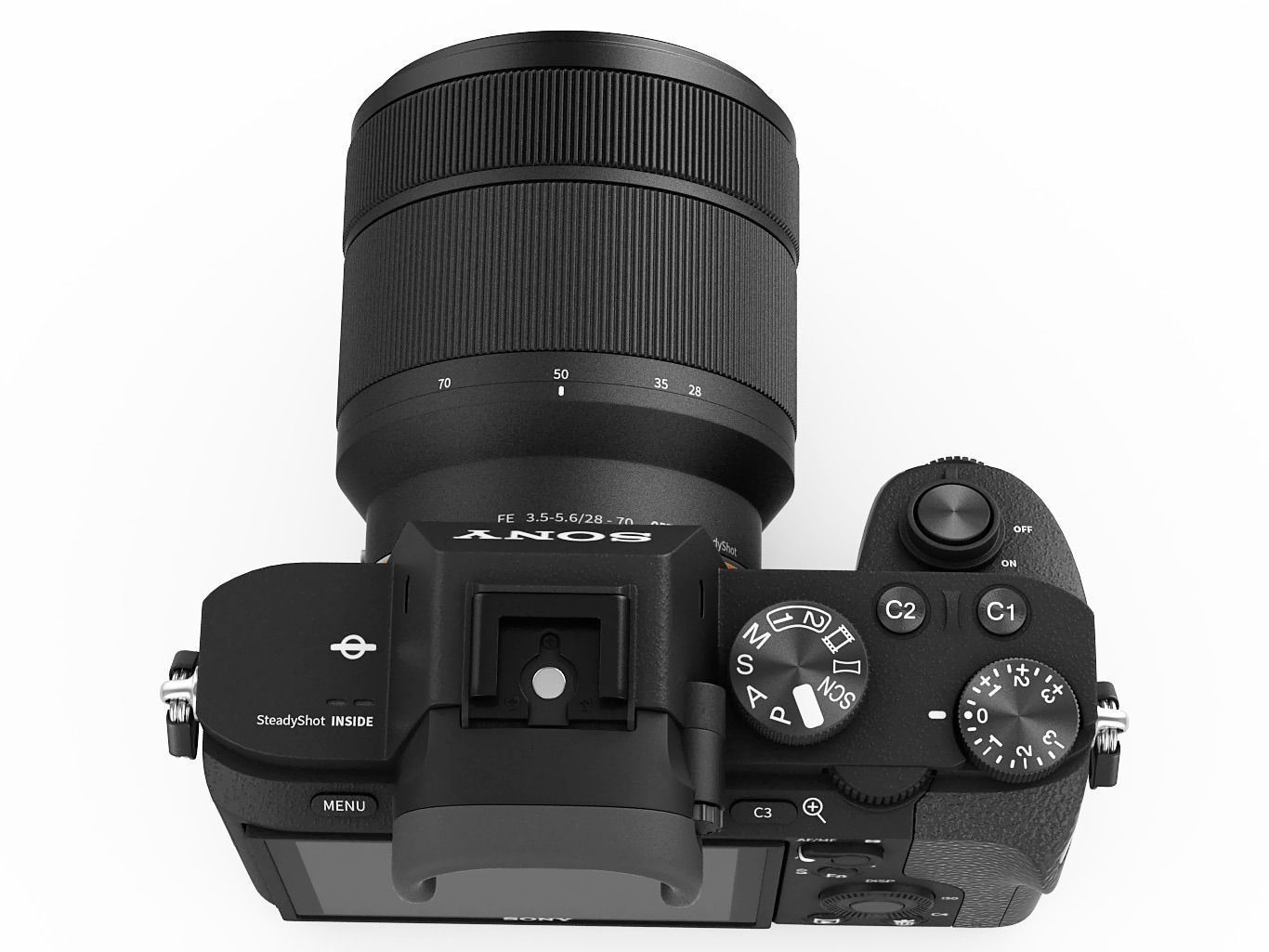 Sony Alpha 7 II with two lenses 3D model_9