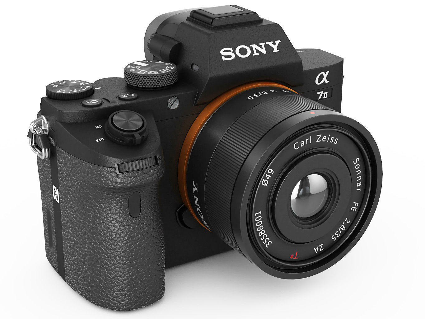 Sony Alpha 7 II with two lenses 3D model_1